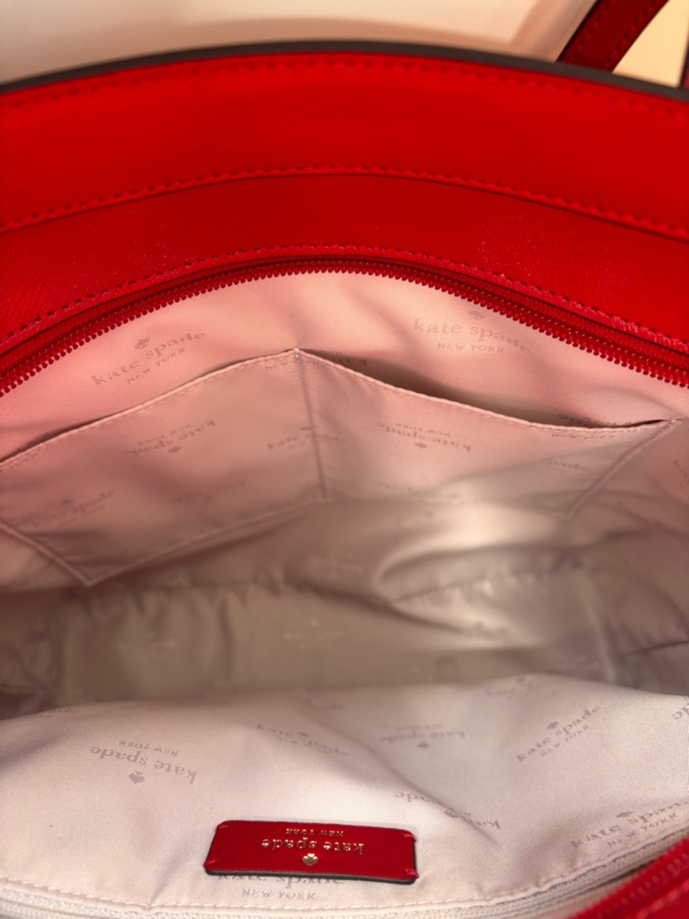 kate spade Red Saffiano Leather Tote - Picture 6 of 6